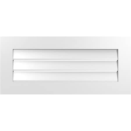 Ekena Millwork Vertical Surface Mount PVC Gable Vent: Functional, w/ 3-1/2"W x 1"P Standard Frame, 36"W x 16"H GVPVE36X1601SF